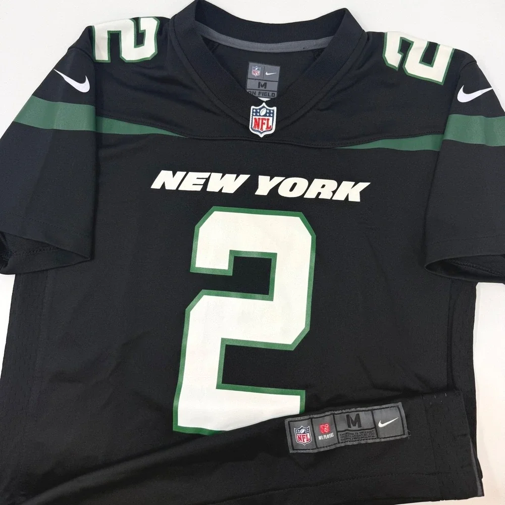 Nike Zach Wilson New York Jets Jersey Youth Medium 10-12 Black NFL Football